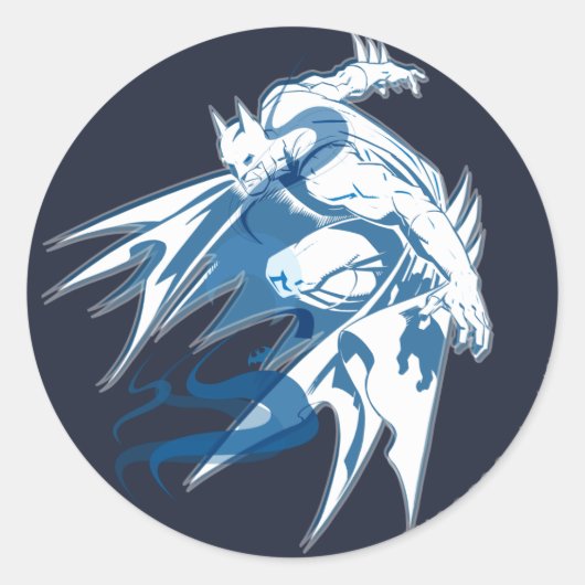 Batman Water Tonal Collage Ronde Sticker (Voorkant)