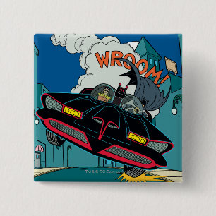 Batmobile Wroom. Vierkante Button 5,1 Cm