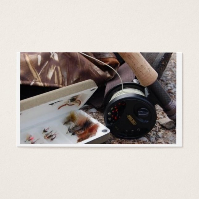 Bâton de pêche à la mouche et bobine (Devant)