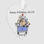 Bâton Figure Mariage Couple Acrylique Ornement (devant)