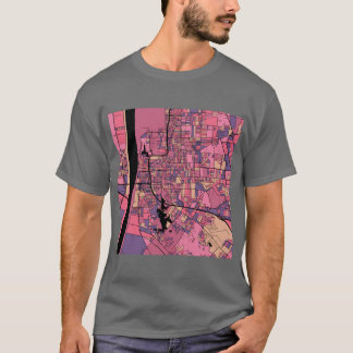 Baton Rouge Kaart Patroon in Paarse Roze Oversized T-shirt