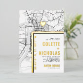 Baton Rouge Love Locator | Stadsweddenschap Folie Uitnodiging (Staand Voorkant)