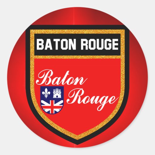 Baton Rouge-vlag Ronde Sticker (Voorkant)