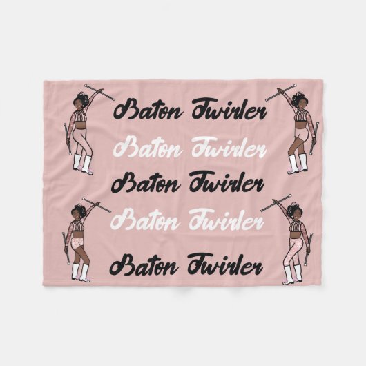 Baton Twirler Fleece Blanket Pink Sparkle Deken (Voorkant (Horizontaal))