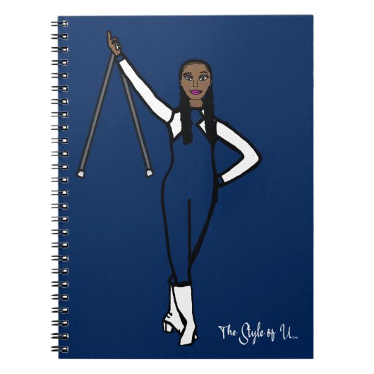 Baton Twirler Marine White Accent B Notitieboek (Voorkant)