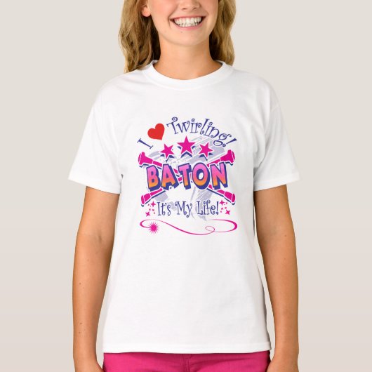 Baton Twirlers, ik hou van Twirling, Baton T-shirt (Voorkant)