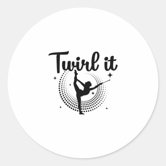 Baton Twirling | Dancering Majoret Dance Gift Ronde Sticker (Voorkant)