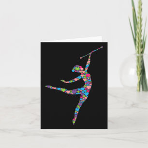 Baton Twirling Girl - Silhouette Dancing Twirler M Kaart
