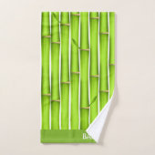 Bâtonnets de bambou vert chanceux calligraphie mod (Serviette à main)