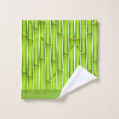 Bâtonnets de bambou vert chanceux calligraphie mod (Gant de toilette)