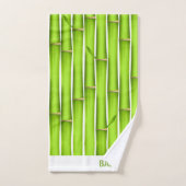 Bâtonnets de bambou vert chanceux modernes Personn (Serviette à main)