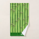 Bâtonnets de bambou vert chanceux modernes sur fon (Serviette à main)