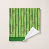 Bâtonnets de bambou vert chanceux modernes sur fon (Gant de toilette)