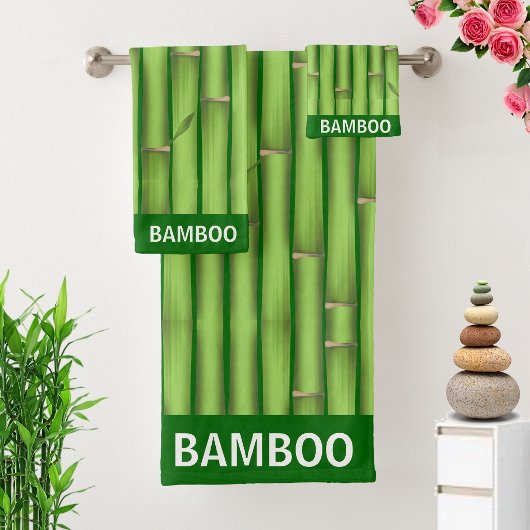 Bâtonnets de bambou vert chanceux modernes sur fon