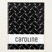 Bâtons blancs de crosse noire à motifs (Devant)