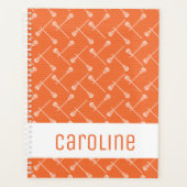 Bâtons blancs de crosse orange à motifs (Devant)