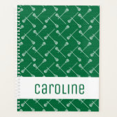 Bâtons blancs de crosse verte à motifs (Devant)