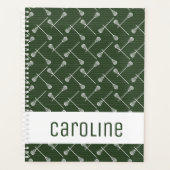 Bâtons blancs de crosse verte de forêt à motifs (Devant)