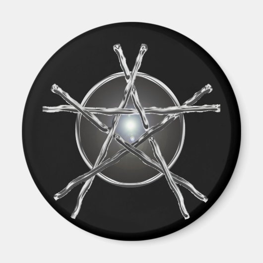 Bâtons d'argent Magnet de pentagramme (Devant)