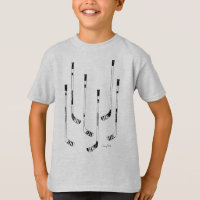Bâtons de hockey noir T-shirt jeunesse pour enfant