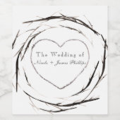 Bâtons rustiques Branches de brindilles Étiquettes (Étiquettes simples)