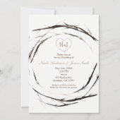 Bâtons rustiques Branches de brindilles Invitation (Devant)