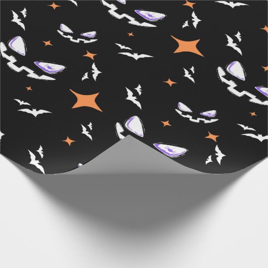 Bats And Jack-O-Lanterns Face Cadeaupapier (Hoek)