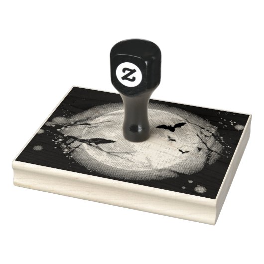 Bats by the Moon op Halloween Rubberstempel (Stempel)