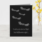 bats Carte Halloween (Fleur jaune)