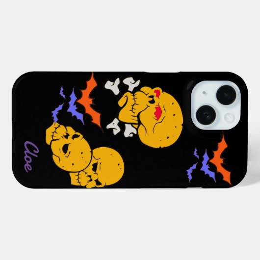 Bats coque iphone d'araignée crâne - Design gothiq (Verso (horizontal))
