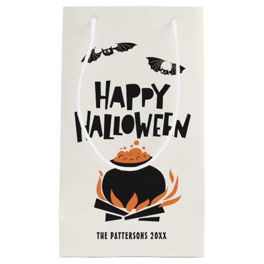 Bats et Cauldron Happy Halloween Sac cadeau (Devant)