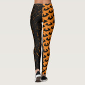 Bats et Lineart noir - Leggings orange (Dos)