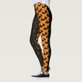Bats et Lineart noir - Leggings orange (Gauche)