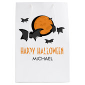 Bats et lune Halloween traiter sac cadeau (Devant)