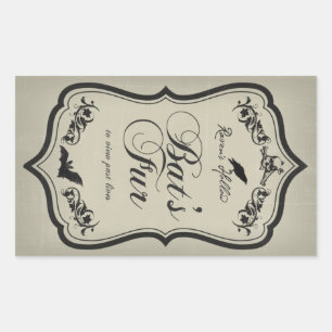 Bat's Fur Halloween Jar Sticker Label