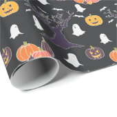 Bats Ghosts Jack O Lantern Halloween Cadeaupapier (Rol Hoek)