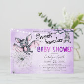 Bats Halloween Baby shower Invitation (Debout devant)