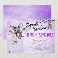 Bats Halloween Baby shower Invitation