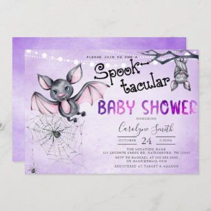 Bats Halloween Baby shower Invitation