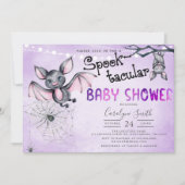 Bats Halloween Baby shower Invitation Kaart (Voorkant)