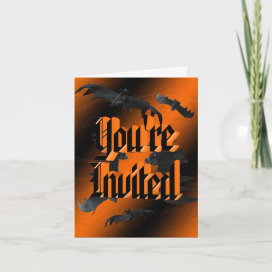 Bats Halloween Invitation (Devant)