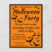 Bats Halloween Party Uitnodiging Briefkaart (Voorkant)