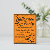 Bats Halloween Party Uitnodiging Briefkaart (Staand voorkant)