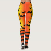 Bats Happy Halloween Leggings Yoga Pants (Dos)