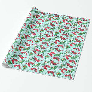 BATS IN PETTEN in Sky kerstcadeaupapier Cadeaupapier