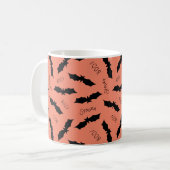Bats orange Halloween Café Mug (Devant gauche)