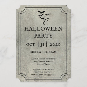 Bats Tombstone Halloween Uitnodigingen