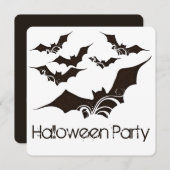 Bats volants Invitation de la fête d'Halloween 2 (Devant / Derrière)