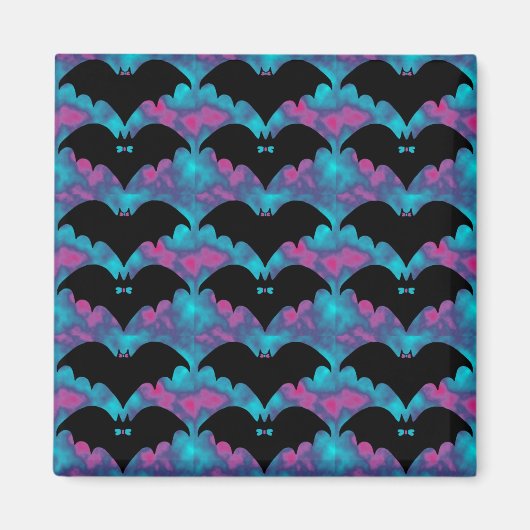 BatsAndBowsTILEpinkblue Magneet (Voorkant)