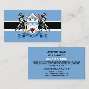 Batswana Vlag & wapenschild, vlag van Botswana Visitekaartje